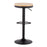 LumiSource Dakota Barstool, Set of 2, Black Metal/Natural Wood