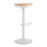 LumiSource Dakota Barstool, Set of 2 in White Metal/Natural Wood