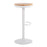 LumiSource Dakota Barstool, Set of 2 in White Metal/Natural Wood