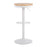 LumiSource Dakota Barstool, Set of 2 in White Metal/Natural Wood