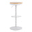 LumiSource Dakota Barstool, Set of 2 in White Metal/Natural Wood