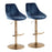 LumiSource Diana Adjustable Bar Stool, Set of 2, Gold/Blue - BS-DIANA-RT2AUVBU2