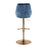 LumiSource Diana Adjustable Bar Stool, Set of 2, Gold/Blue