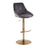 LumiSource Diana Adjustable Bar Stool, Set of 2, Gold/Grey