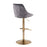 LumiSource Diana Adjustable Bar Stool, Set of 2, Gold/Grey