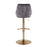 LumiSource Diana Adjustable Bar Stool, Set of 2, Gold/Grey
