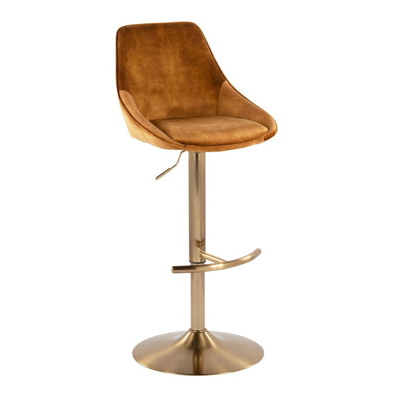 LumiSource Diana Adjustable Bar Stool, Set of 2, Gold/Yellow