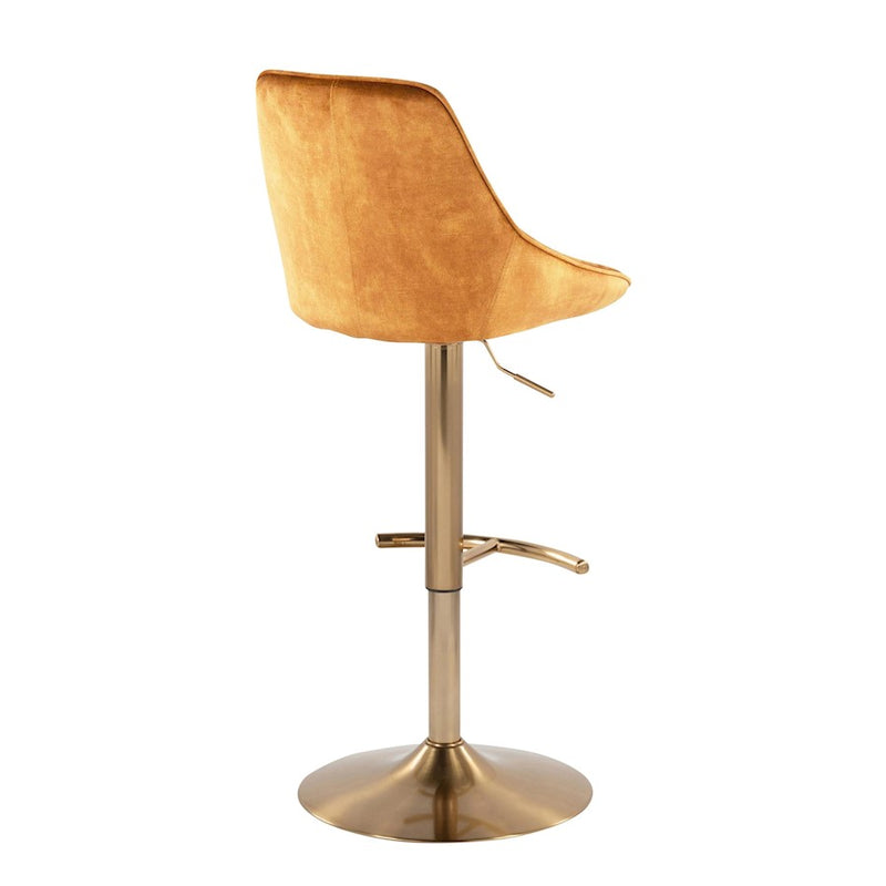 LumiSource Diana Adjustable Bar Stool, Set of 2, Gold/Yellow