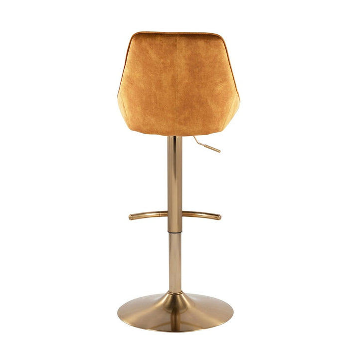 LumiSource Diana Adjustable Bar Stool, Set of 2, Gold/Yellow
