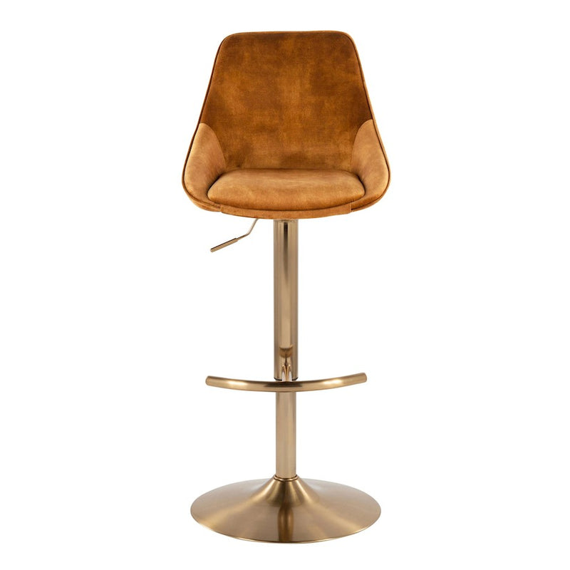 LumiSource Diana Adjustable Bar Stool, Set of 2, Gold/Yellow