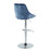 LumiSource Diana Bar Stool, Set of 2, Chrome/Blue Velvet