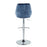 LumiSource Diana Bar Stool, Set of 2, Chrome/Blue Velvet