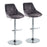 LumiSource Diana Bar Stool, Set of 2, Chrome/Grey Velvet - BS-DIANA-RT2CHRMVGY2