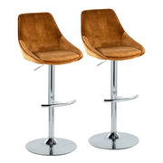 LumiSource Diana Bar Stool, Set of 2, Chrome/Yellow - BS-DIANA-RT2CHRMVY2