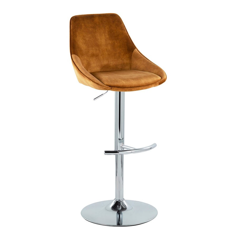 LumiSource Diana Bar Stool, Set of 2, Chrome/Yellow