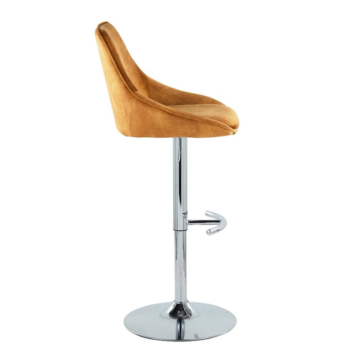 LumiSource Diana Bar Stool, Set of 2, Chrome/Yellow