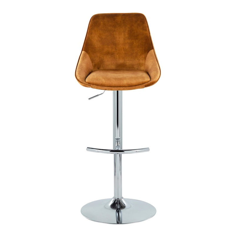 LumiSource Diana Bar Stool, Set of 2, Chrome/Yellow