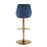 LumiSource Diana Bar Stool, Set of 2, Gold/Blue