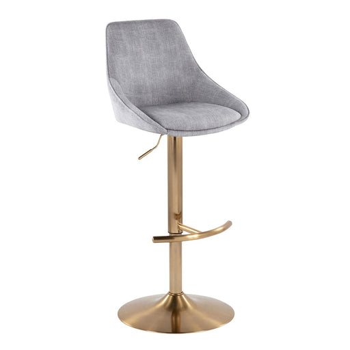 LumiSource Diana Bar Stool, Set of 2, Gold/Grey