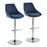 LumiSource Diana Bar Stool, Set/2, Chrome/Blue Corduroy - BS-DIANACOR-RT2CHRMBU2