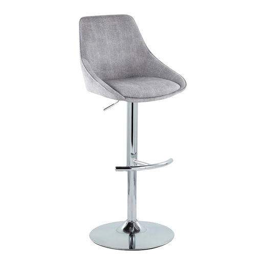 LumiSource Diana Bar Stool, Set of 2, Chrome/Grey Corduroy