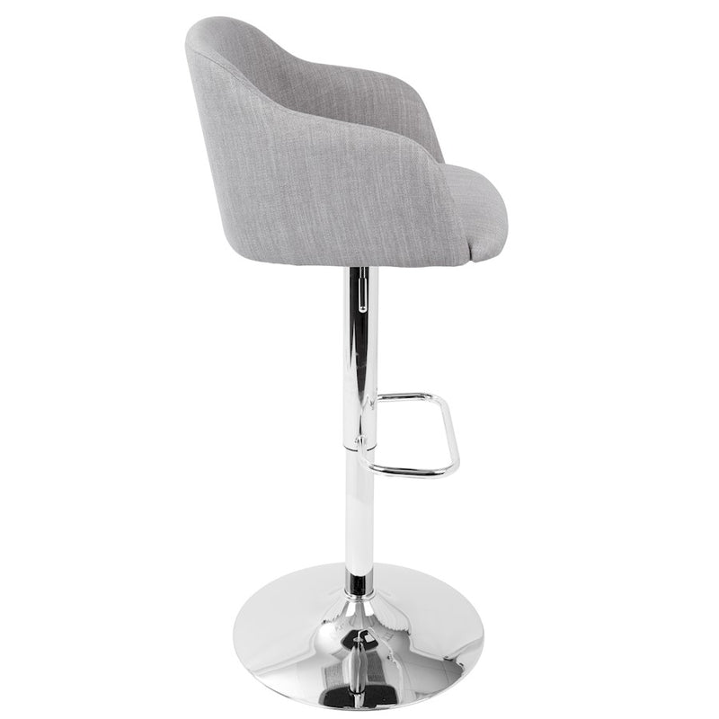 LumiSource Daniella Adjustable Barstool | Contemporary Light Grey Woven Fabric & Chrome | Kitchen Island & Home Bar Seating | Model BS-DNLLALGY