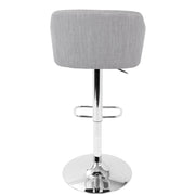 LumiSource Daniella Adjustable Barstool | Contemporary Light Grey Woven Fabric & Chrome | Kitchen Island & Home Bar Seating | Model BS-DNLLALGY