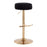 LumiSource Velvet Dot Barstool in Gold Metal/Black Velvet - BS-DOTAUVBK