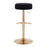 LumiSource Velvet Dot Barstool in Gold Metal/Black Velvet