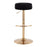 LumiSource Velvet Dot Barstool in Gold Metal/Black Velvet