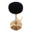LumiSource Velvet Dot Barstool in Gold Metal/Black Velvet