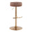 LumiSource Velvet Dot Barstool in Gold Metal/Leopard Velvet - BS-DOTAUVLEP