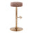LumiSource Velvet Dot Barstool in Gold Metal/Leopard Velvet