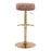 LumiSource Velvet Dot Barstool in Gold Metal/Leopard Velvet