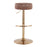 LumiSource Velvet Dot Barstool in Gold Metal/Leopard Velvet