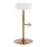 LumiSource Velvet Dot Barstool in Gold Metal/White Velvet