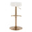 LumiSource Velvet Dot Barstool in Gold Metal/White Velvet