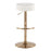 LumiSource Velvet Dot Barstool in Gold Metal/White Velvet