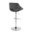 LumiSource Fabrico Bar Stool, Set of 2, Chrome/Grey
