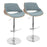 LumiSource Fabrizzi Adj Barstool, Set/2, CH/WAL/Blue - BS-FBZZ2-SWVRTWLBU2