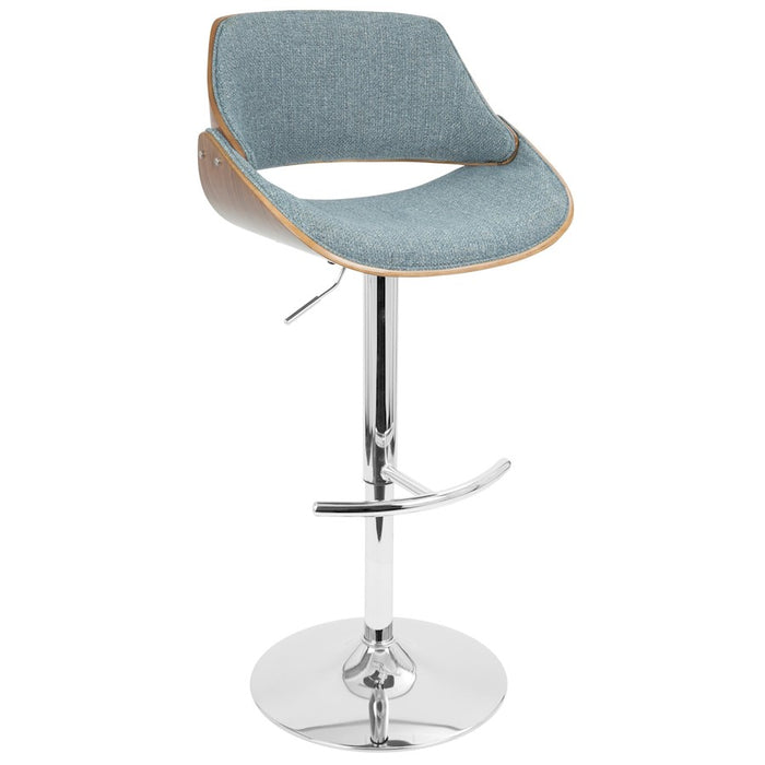 LumiSource Fabrizzi Adj Barstool, Set/2, CH/WAL/Blue