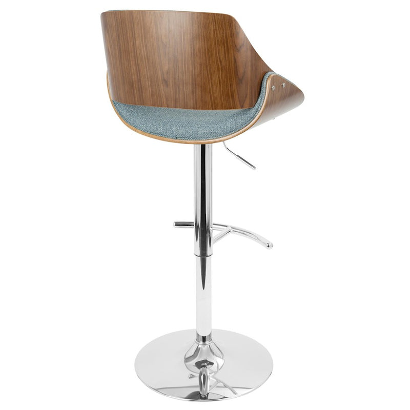 LumiSource Fabrizzi Adj Barstool, Set/2, CH/WAL/Blue