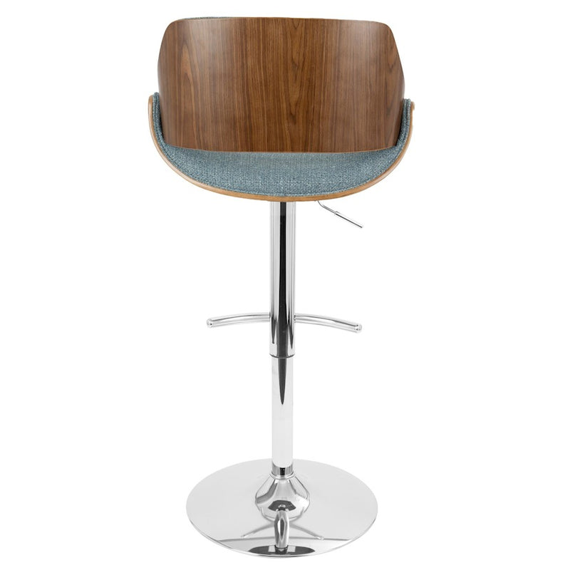 LumiSource Fabrizzi Adj Barstool, Set/2, CH/WAL/Blue
