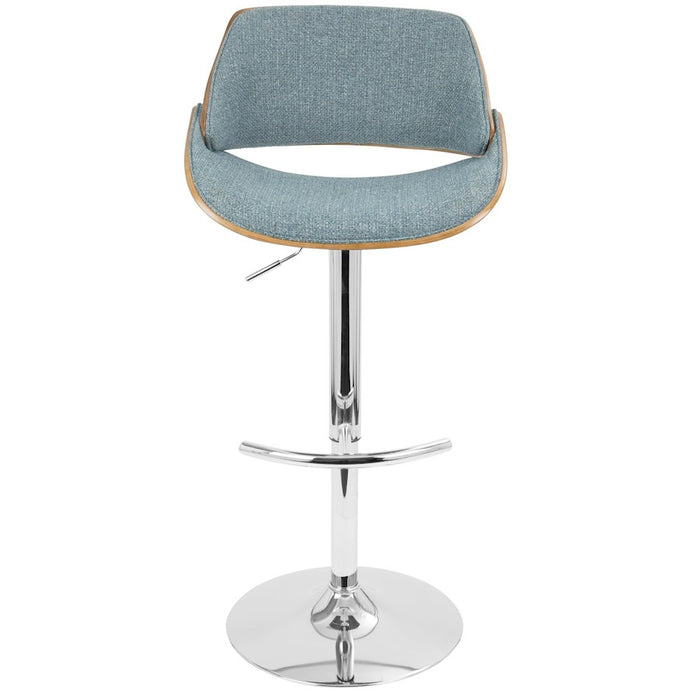 LumiSource Fabrizzi Adj Barstool, Set/2, CH/WAL/Blue