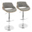 LumiSource Fabrizzi Adj Barstool, Set/2, CH/WAL/GY - BS-FBZZ2-SWVRTWLGY2