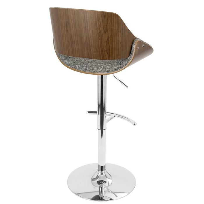 LumiSource Fabrizzi Adj Barstool, Set/2, CH/WAL/GY