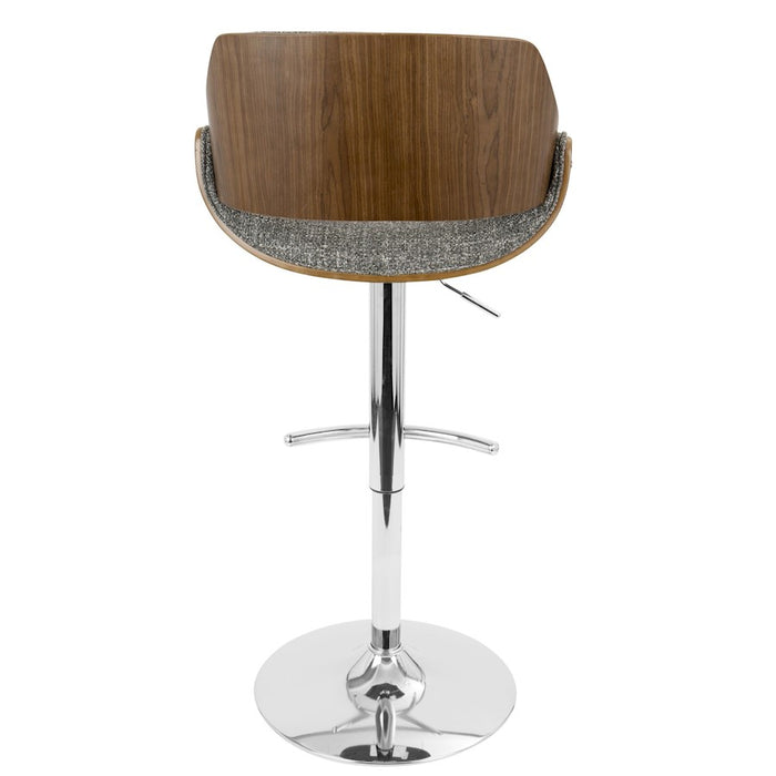 LumiSource Fabrizzi Adj Barstool, Set/2, CH/WAL/GY