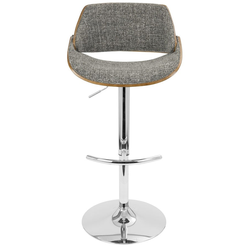 LumiSource Fabrizzi Adj Barstool, Set/2, CH/WAL/GY