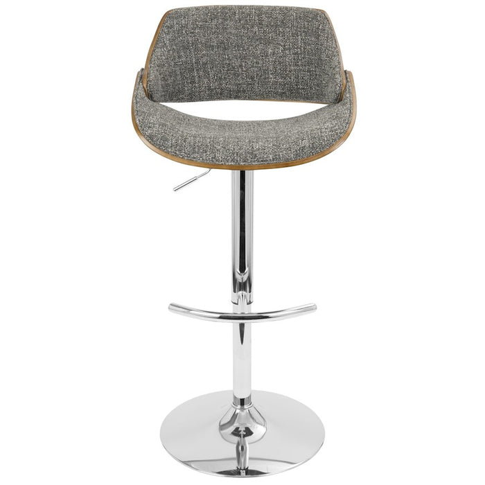 LumiSource Fabrizzi Adj Barstool, Set/2, CH/WAL/GY