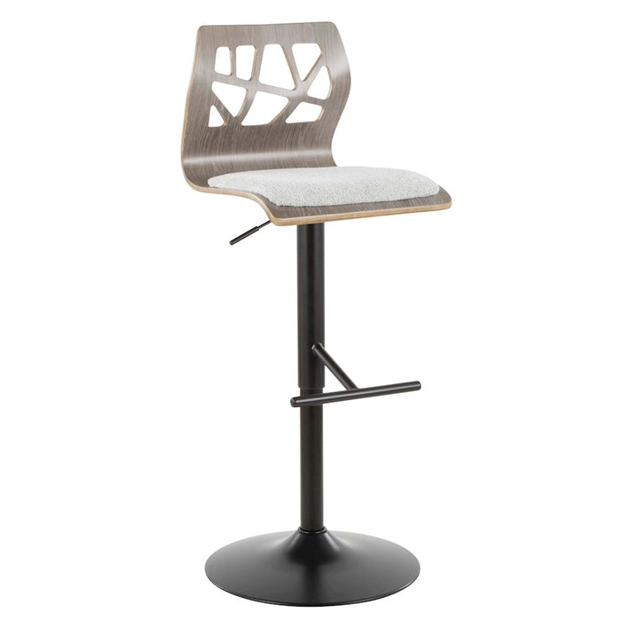 LumiSource Folia Adjustable Barstool, Set/2, Black/Grey